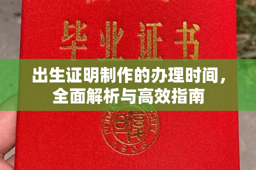 莿桐出生证明制作的办理时间，全面解析与高效指南